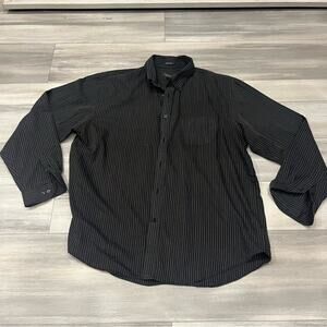 Van Heusen Black and Tan Pinstripe Shirt